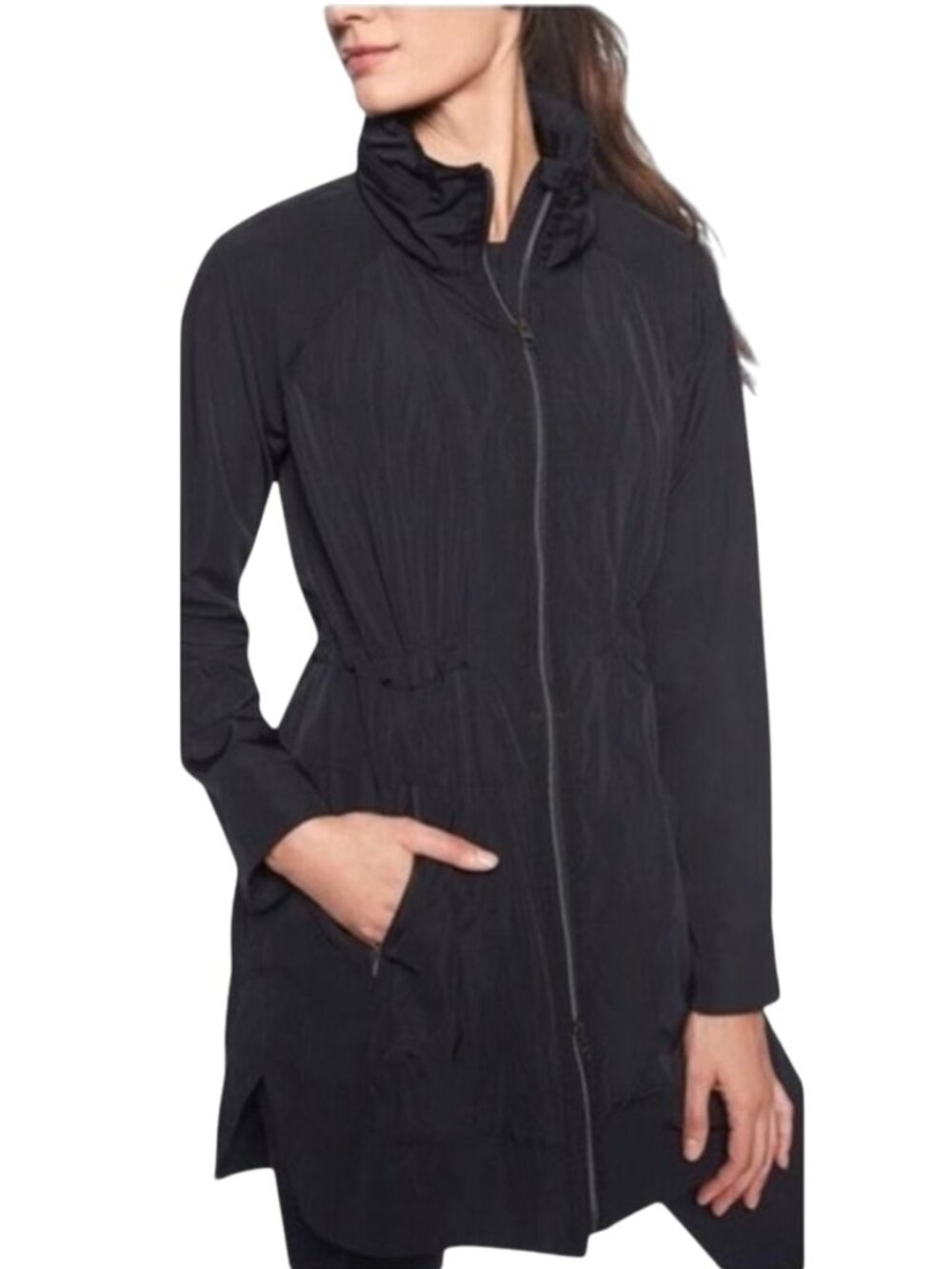 NWOT Athleta Drip Drop Jacket MP Black Water Winde Resistant
